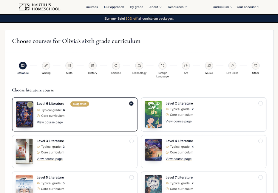 Choosing courses
