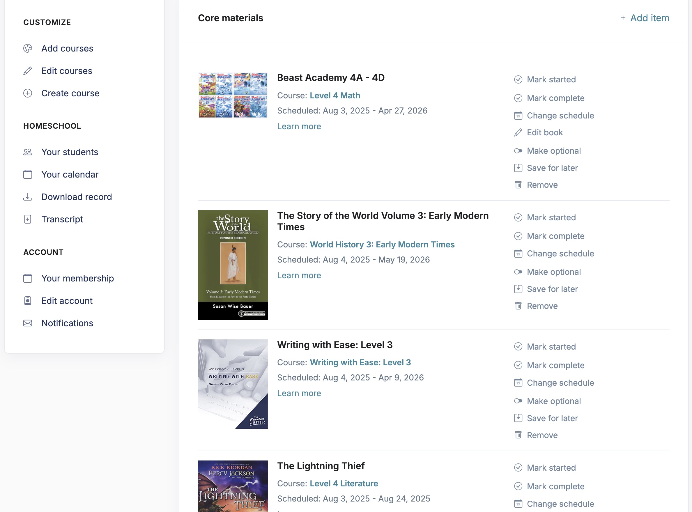Book list