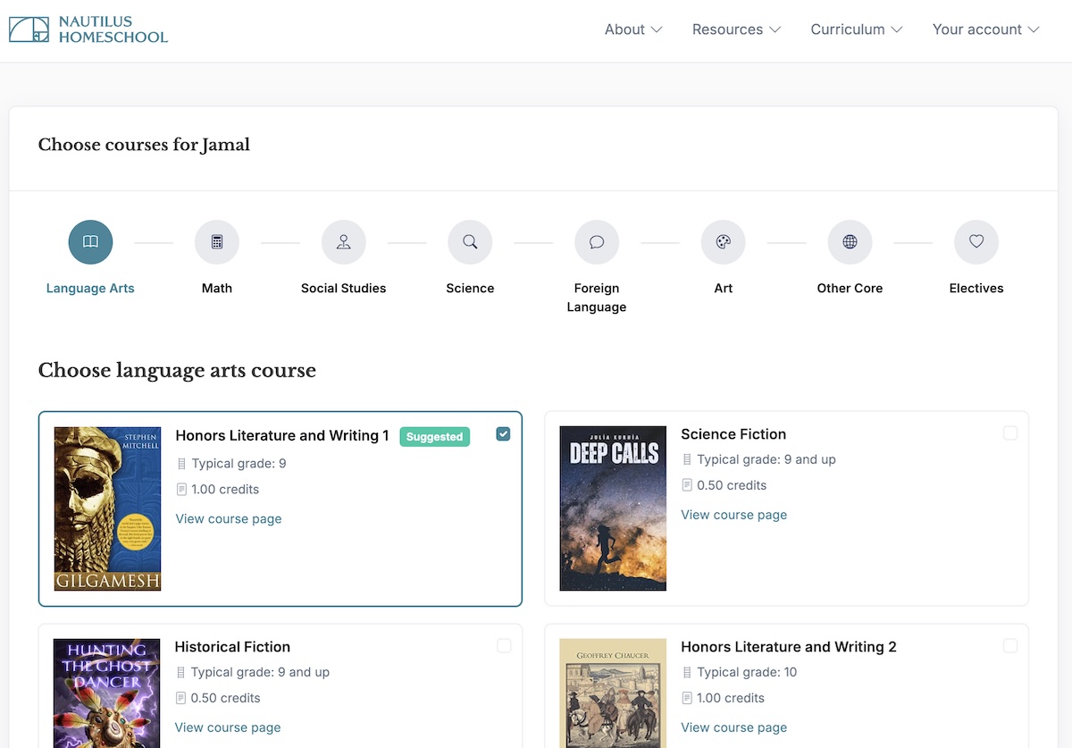 Add courses