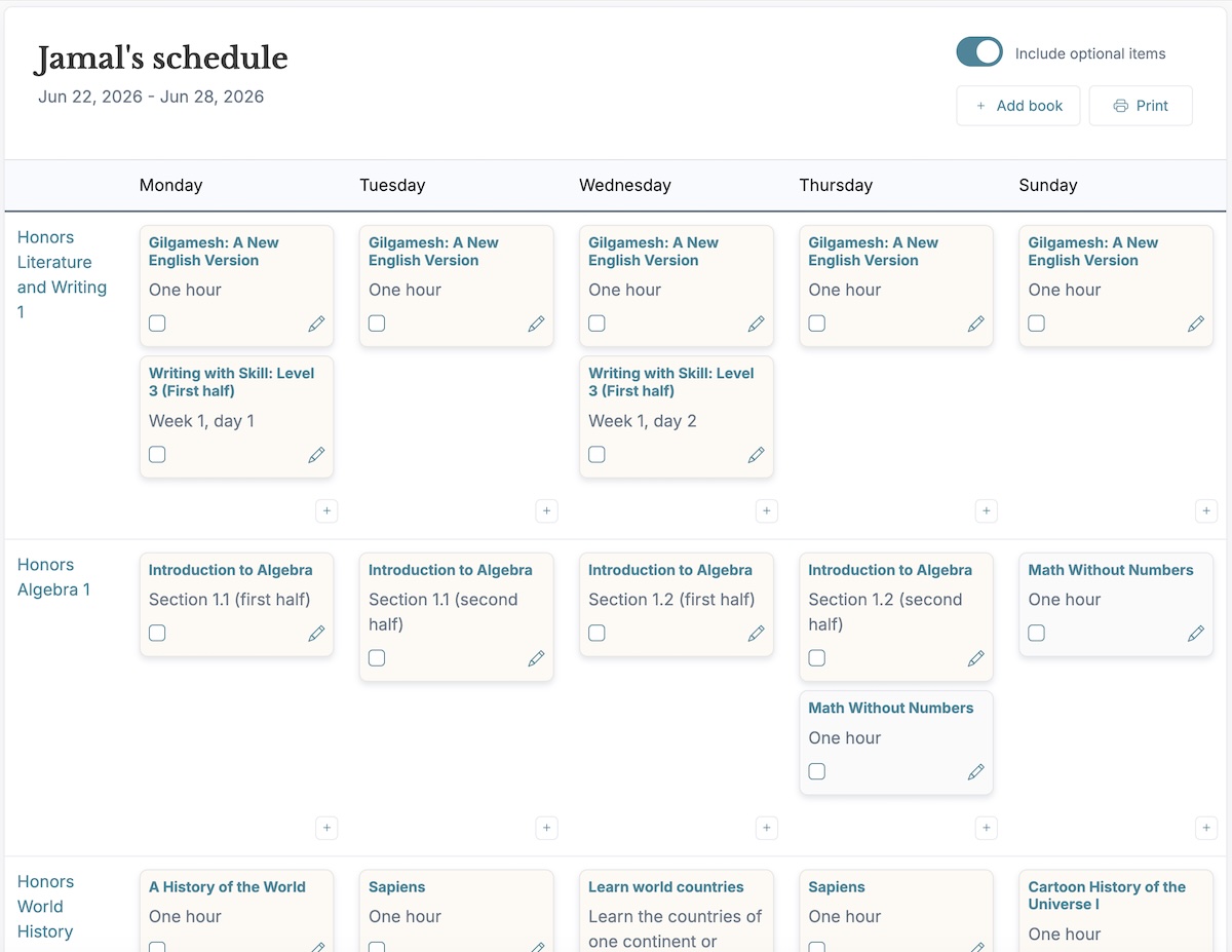 Schedule